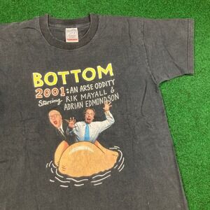 Vintage The Bottom 2001 An Arse Oddity Shirt Mens M Black Live Show Comedy Y2K